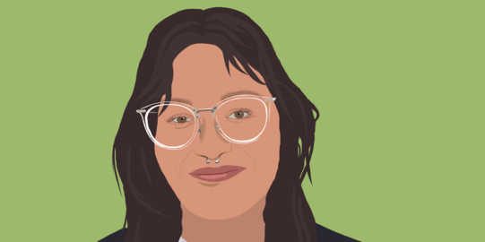 Illustration of a portrait of student assistant Lisa.