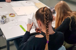 Girls work together on a task