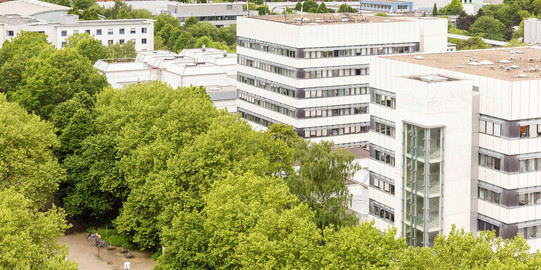 Aerial view of the BCI buildings