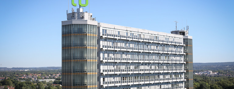 Luftaufnahme des Mathetowers