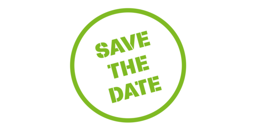 Green stamp: Save the Date