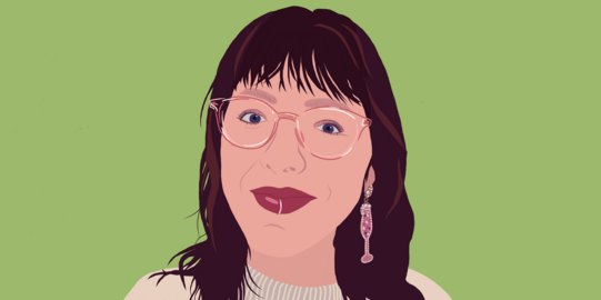 Illustration eines Portraits der studentischen Hilfskraft Annabel.