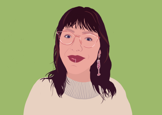 Illustration eines Portraits der studentischen Hilfskraft Annabel.