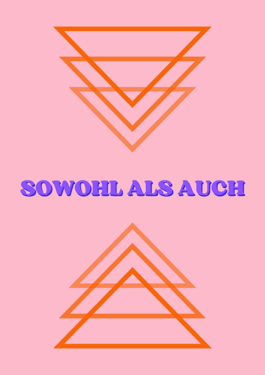 The logo of Sowohl Als Auch with many arrows and lettering