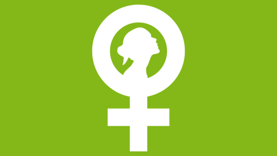 Grüner Hintergrund, Feminismussymbol