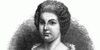 Gezeichnetes schwarz-weiß Portrait einer weißen Frau von 1898.
