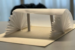 A finished building model made of paper