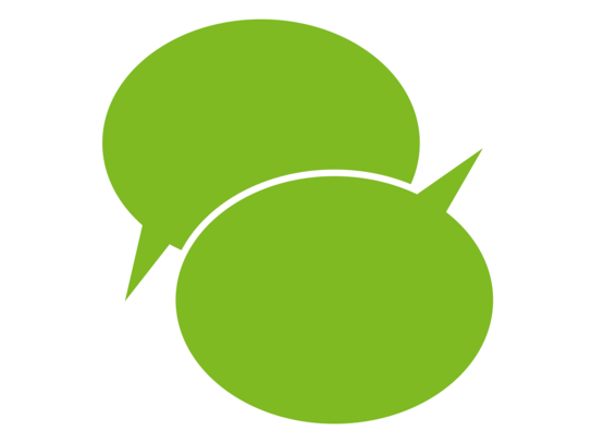 Two green speech bubbles