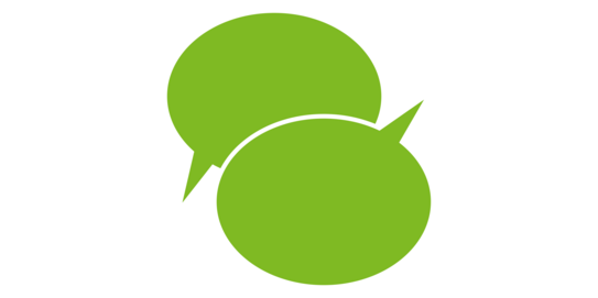 Zwei grüne Sprechblasen