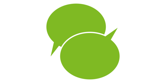 Two green speech bubbles