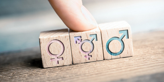 Symbolic image trans-inter-nonbinary Icons: female, non-binary, male